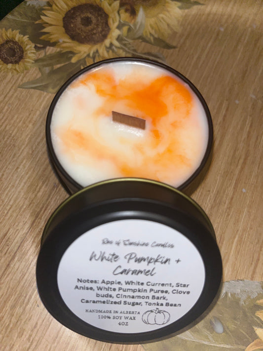 White Pumpkin + Caramel- 4oz Candle