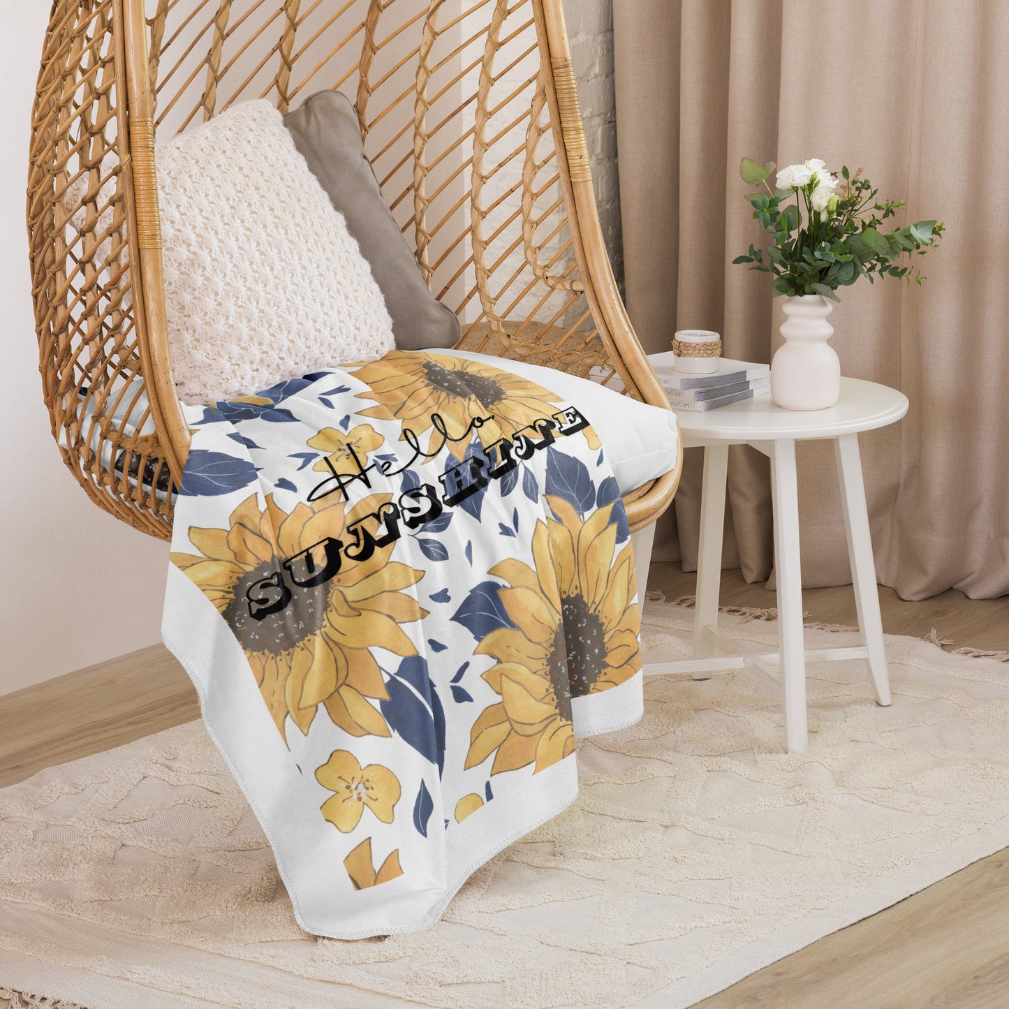 Hello sunshine Sherpa blanket