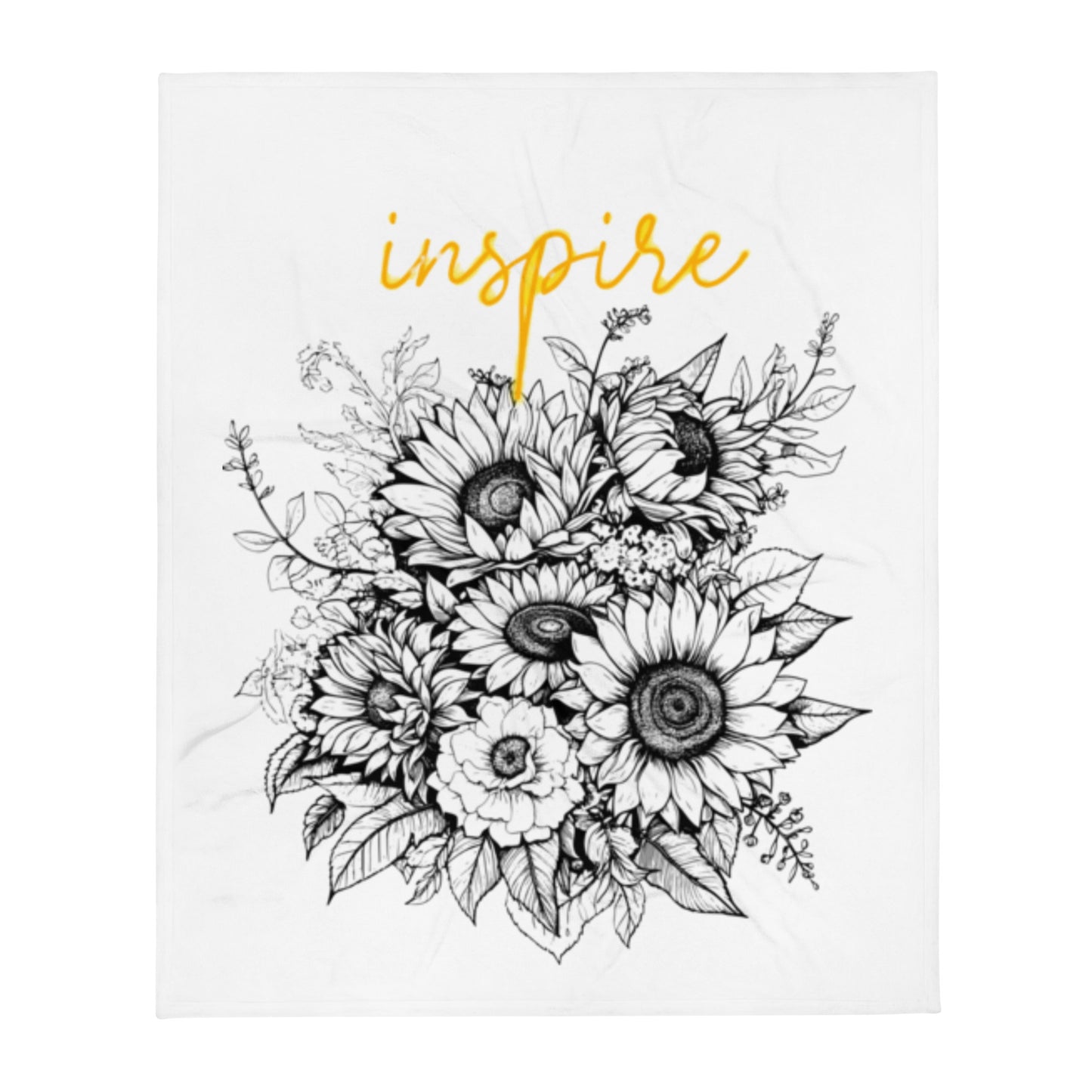 Inspire sunflower Throw Blanket