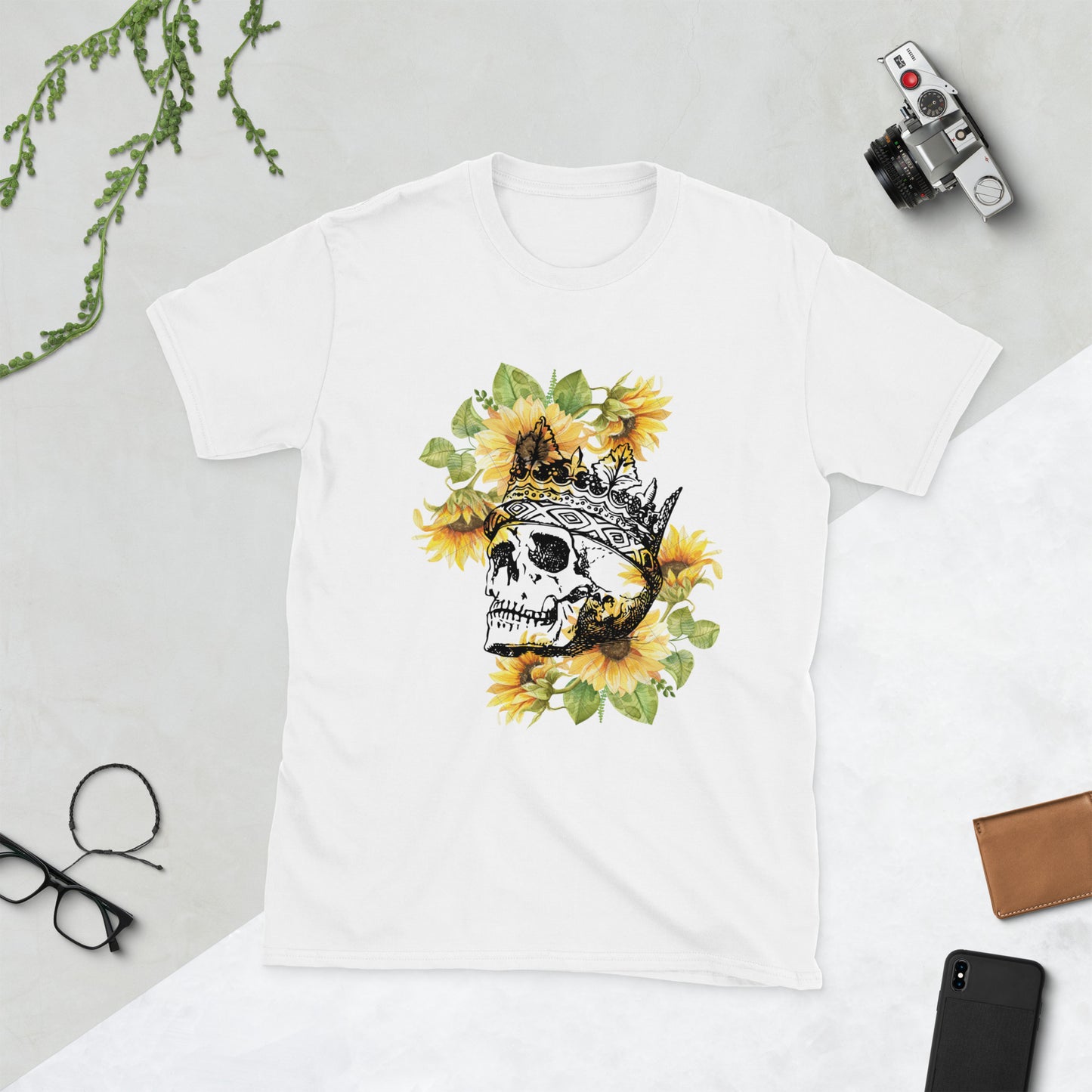 Sunflower skull king Unisex T-Shirt